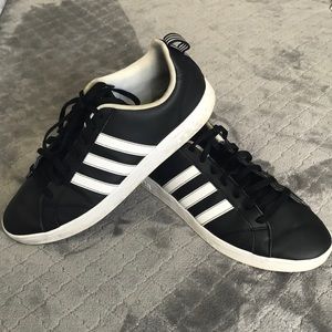 Adidas Black and White Stripes sneakers size 11
